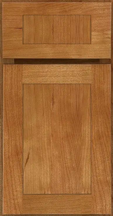 Harrison Shaker cabinet shown in a rich warm Cherry wood stain called Sandalwood