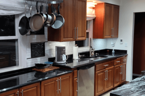 Traditional Kitchen Remodel With Luxe Waterfall Countertops