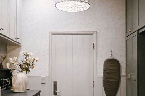 Cozy Earth-Toned Laundry Room Retreat by Nest Out West