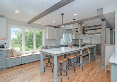 Spacious Industrial Farmhouse Kitchen