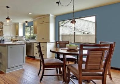 CliqStudios kitchen with blue walls