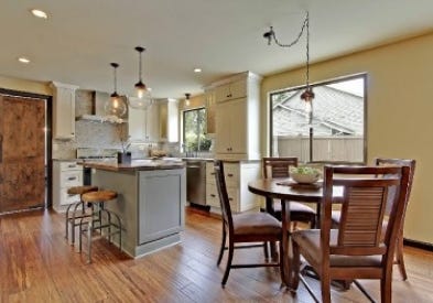 CliqStudios shaker Kitchen Cabinets in Painted cream and blue-gray