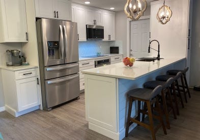 White shaker CliqStudios kitchen cabinets