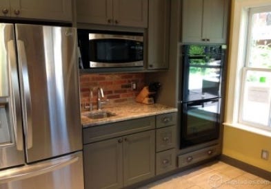 Kitchen appliance prep sink wall