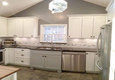   Painted White with Gray Accent Cabinet 