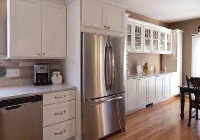 Built-in Buffet with Mullion Glass Door Cabinets