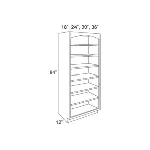 104-FBS188412 Rockford Carbon FBS188412 - Furniture Book Shelf Tall Cabinet - Custom Kitchen Cabinets