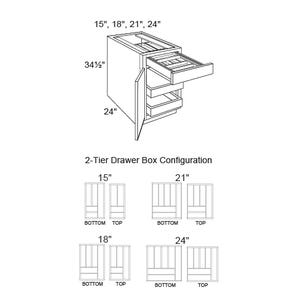 105-B15-ROT-2-WTCD Dayton Urban Stone B15-ROT-2-WTCD - Base ROT-1 2-Tier Top Drawer 1 Door - Custom Kitchen Cabinets