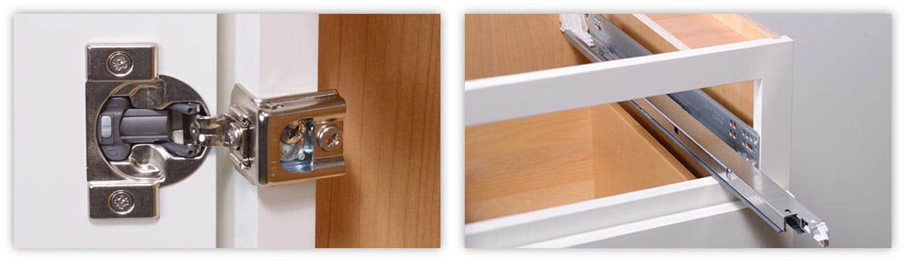 cabinet hardware door hinges and drawer glides or slides