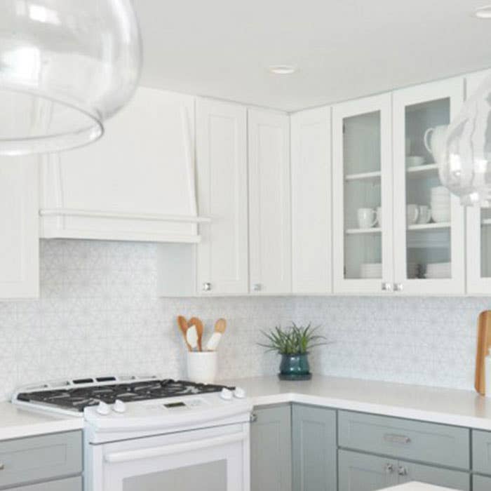 Shaker style cabinets in White and Blue-Gray