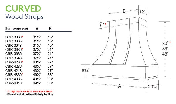 Curved Raw Wood Straps Curved Raw Wood Straps