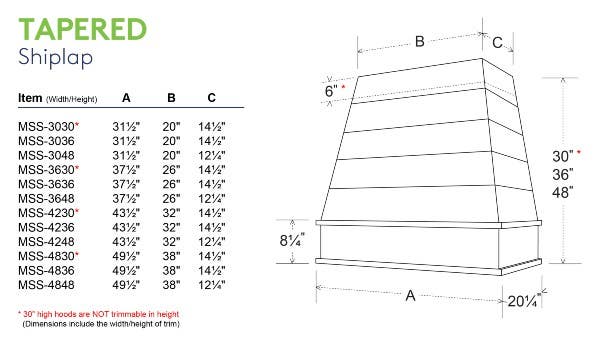 Tapered Shiplap Raw Flat Trim