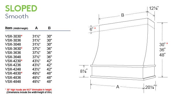 Sloped Smooth Raw Flat Trim