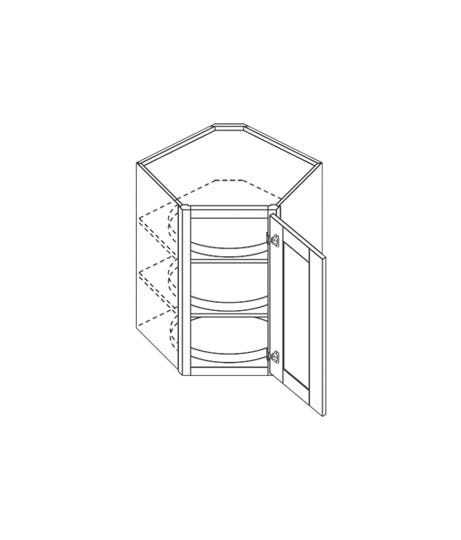 White shaker kitchen wall cabinet with spinning lazy susan