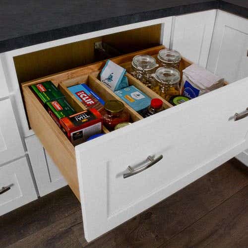 Peg Drawer Organizer - Wood Peg Dish Storage Insert - CliqStudios