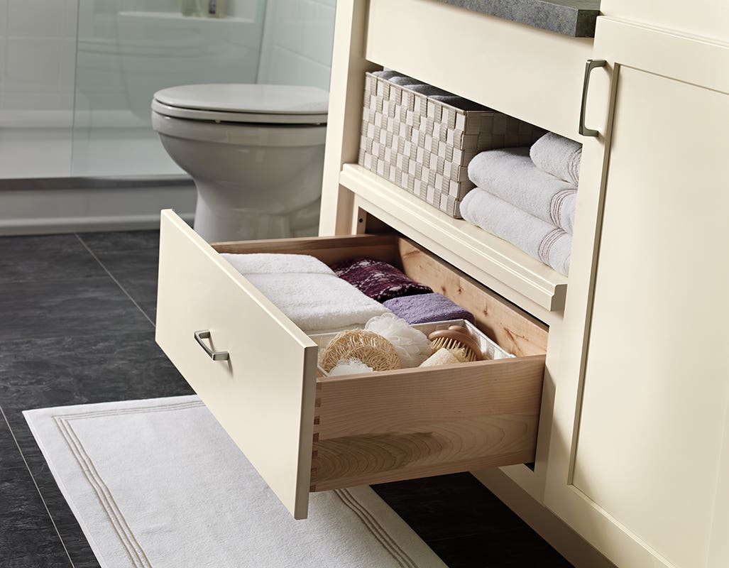 Small Bathroom Design Ideas: Custom Shelving Under the Sink Small Bathroom Design Ideas: Custom Shelving Under the Sink