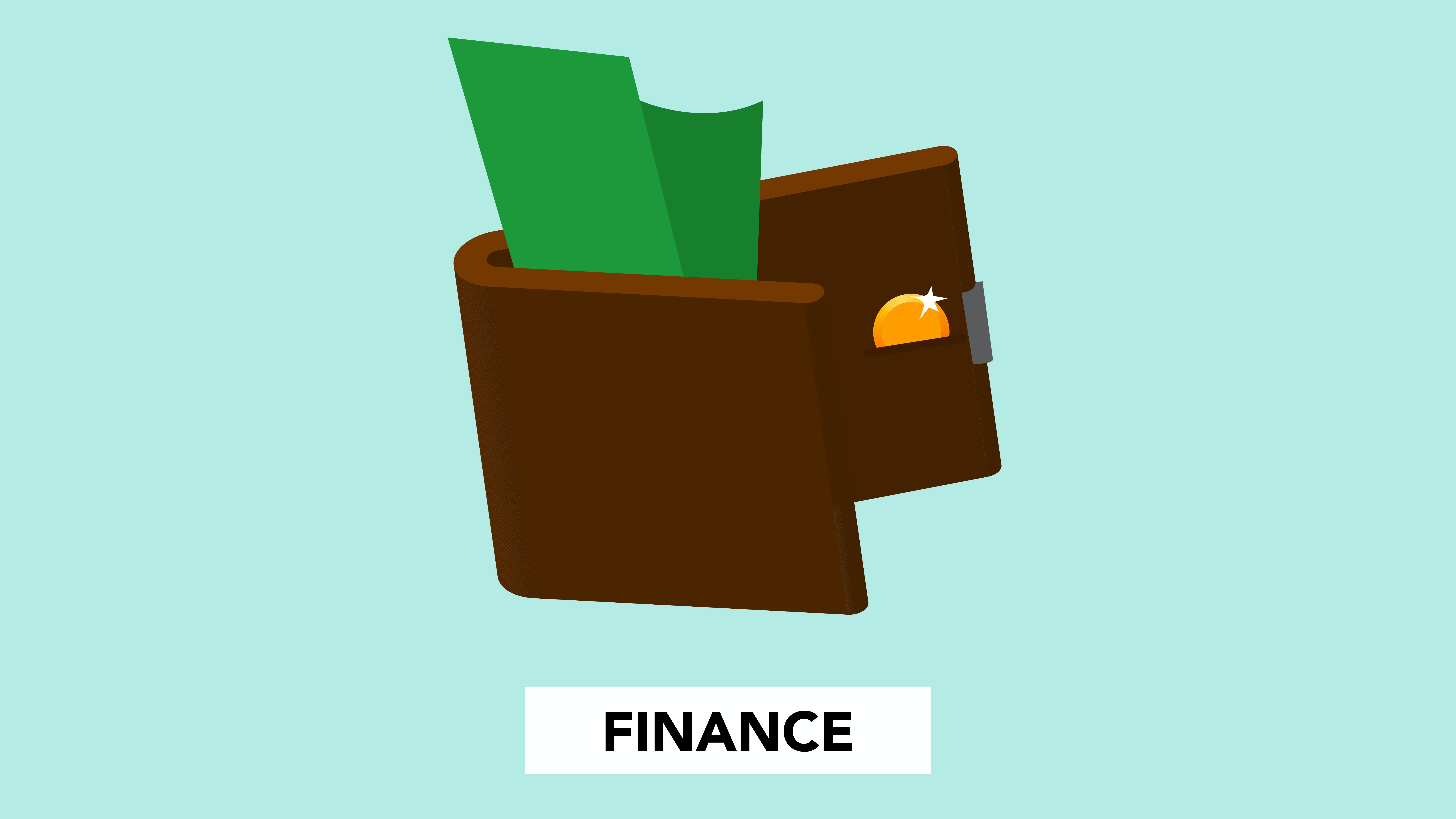 Animated brown wallet with money sticking out Animated brown wallet with money sticking out