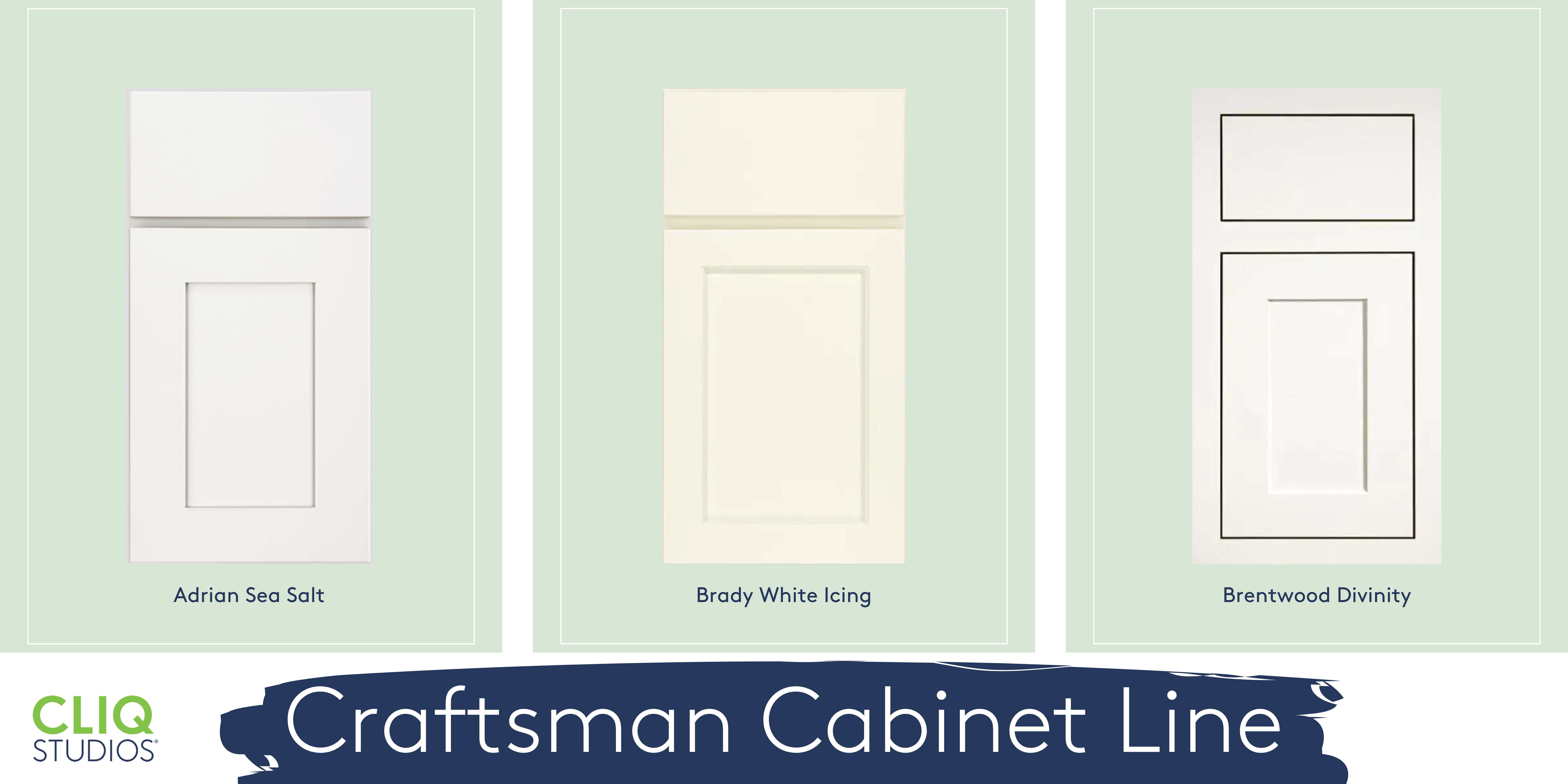 CliqStudios white painted Craftsman line kitchen cabinet finish banner