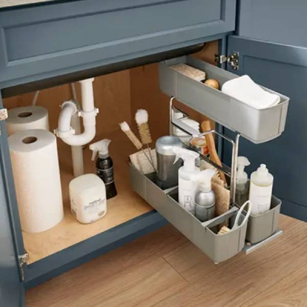 Super sink base cabinet Blue shaker super sink base cabinet