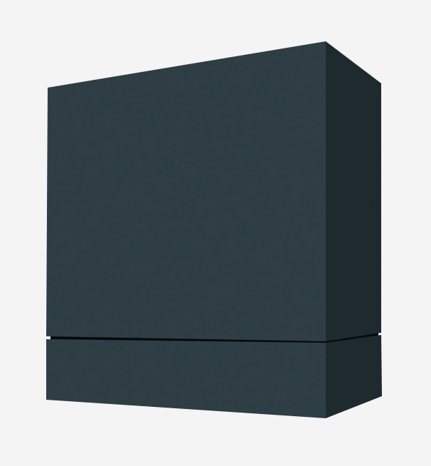 Box wood range hood in Indigo paint Box wood range hood in Indigo paint