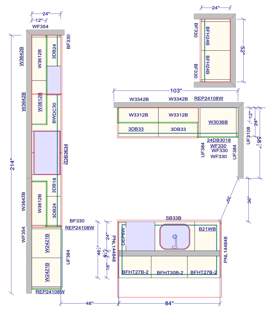 CliqStudios design packet kitchen floor plan