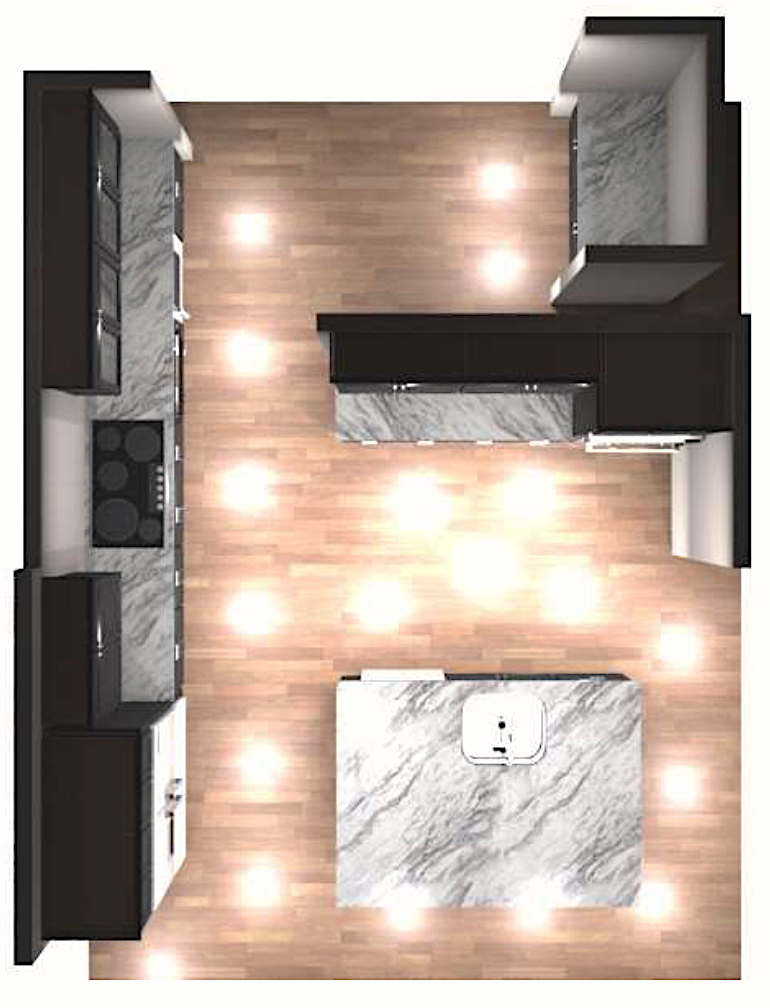 CliqStudios design packet rendering in Harrison Carriage Black kitchen cabinets CliqStudios design packet rendering in Harrison Carriage Black kitchen cabinets