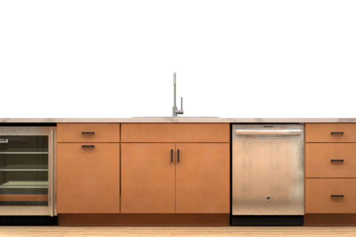 Cliqstudios design packet rendering of a mid-century modern kitchen island Cliqstudios design packet rendering of a mid-century modern kitchen island