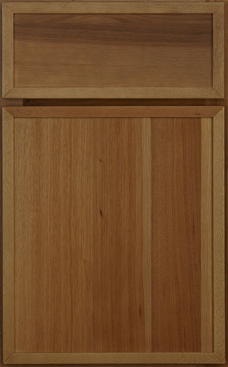 Balto shaker cabinet shown in light Hickory stain called Biscotti