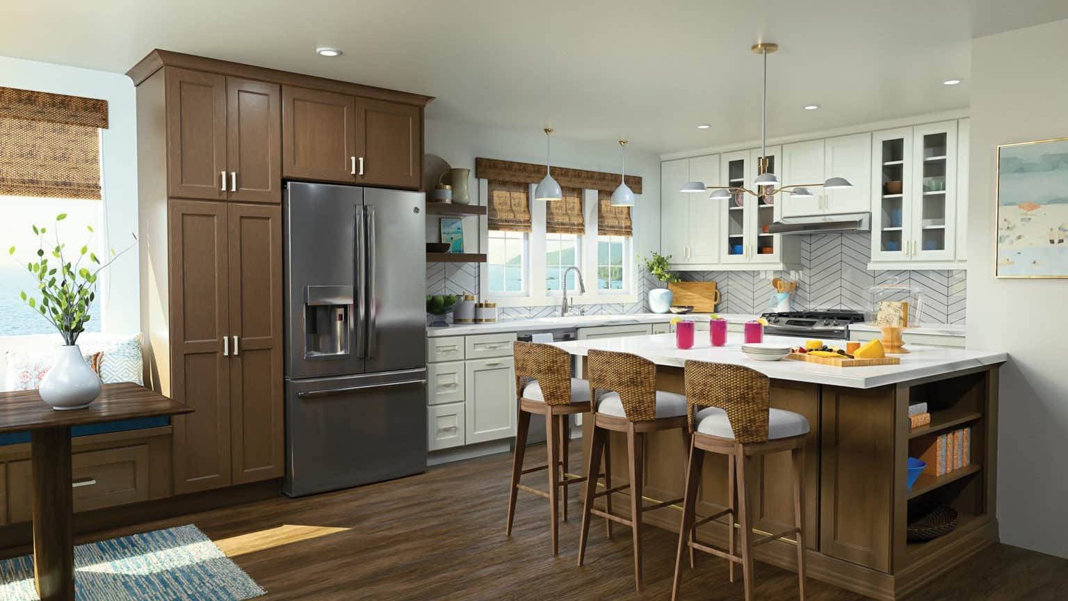 Signature Plus Fairfield cabinet style in Timber and Mist Signature Plus Fairfield cabinet style in Timber and Mist