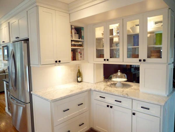 White Shaker Kitchen Hutch Area White Shaker Kitchen Hutch Area