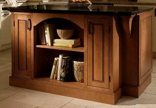 kitchen island of cherry cabinets with bookshelf kitchen island of cherry cabinets with bookshelf