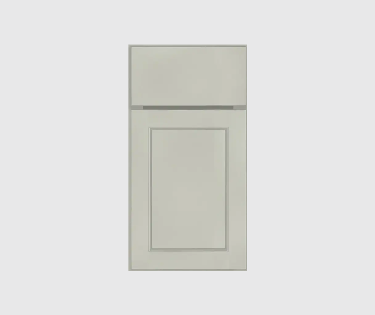 Beaded shaker door style in light gray opaque stain Beaded shaker door style in light gray opaque stain