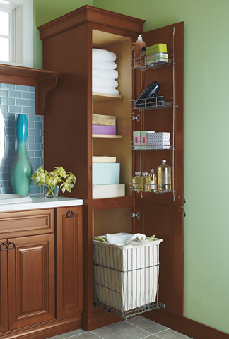 Small Bathroom Design Ideas: Custom Shelving for a Powder Room Small Bathroom Design Ideas: Custom Shelving for a Powder Room