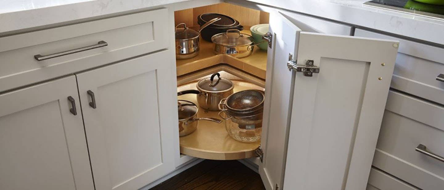 Lazy susan kitchen cabinet with wood spinning trays Lazy susan kitchen cabinet with wood spinning trays