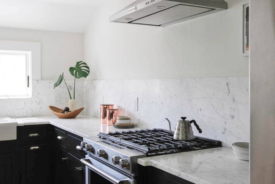 Black Cabinets with White Countertops and Walls Black Cabinets with White Countertops and Walls