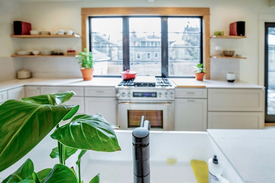 Modern Minimalist Kitchen Design in a Historic Home - CliqStudios