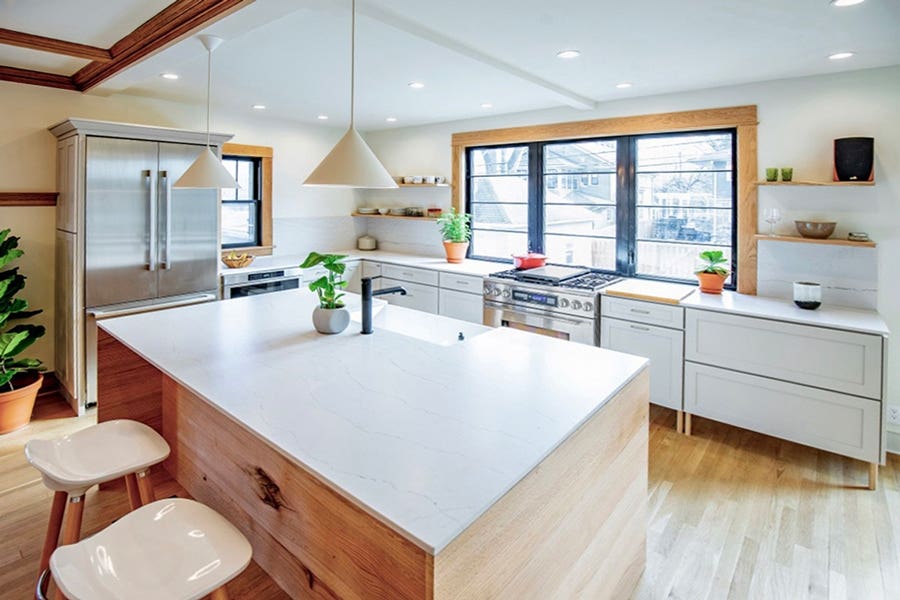 White Kitchen with Island White Kitchen with Island