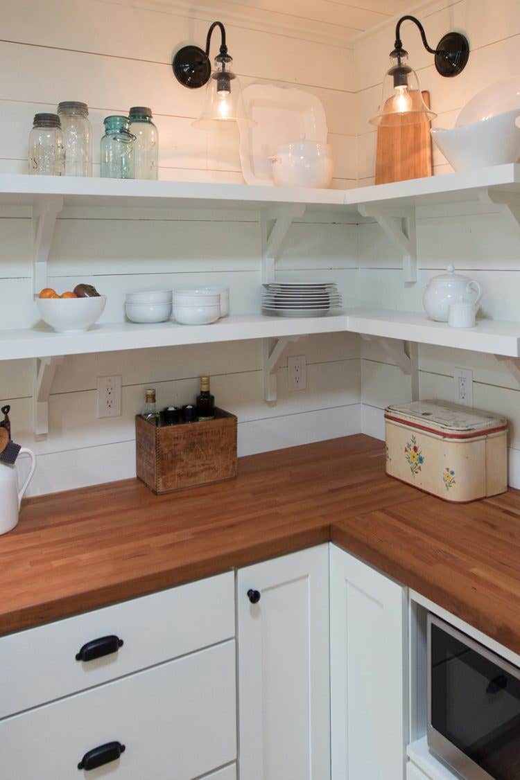 Corner Lazy Susan under butcher block countertops Corner Lazy Susan under butcher block countertops