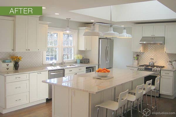 Shaker Painted White Kitchen Cabinets Remodel