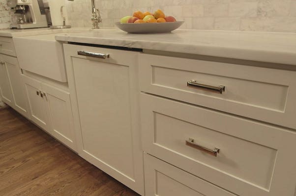 white shaker kitchen cabinets with farmhouse sink and decorative dishwasher panel white shaker kitchen cabinets with farmhouse sink and decorative dishwasher panel