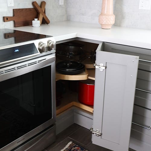 Corner Cupboard Organization in the Kitchen