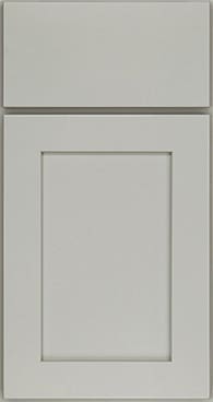 Shaker cabinet door style in light silver-gray painted wash Shaker cabinet door style in light silver-gray painted wash