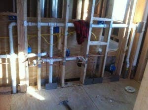 Kitchen remodel plumbing construction