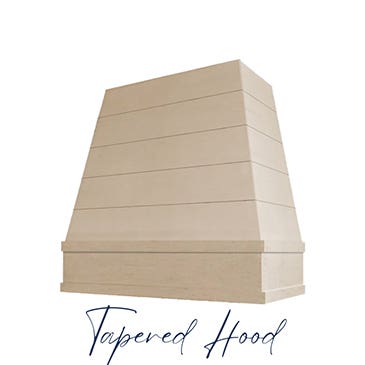 Tapered Wood Hood with Shiplap Tapered Hood