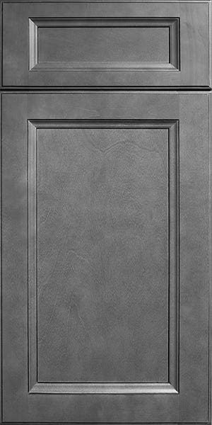 Updated flat-panel kitchen door in medium gray wood stain
