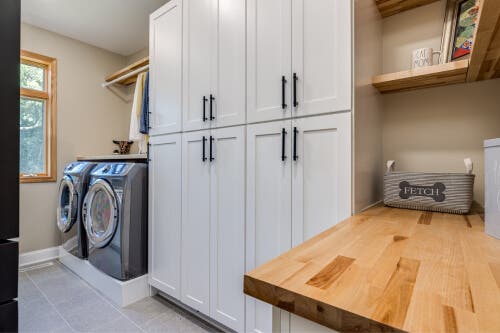White shaker laundry room cabinets White shaker laundry room cabinets