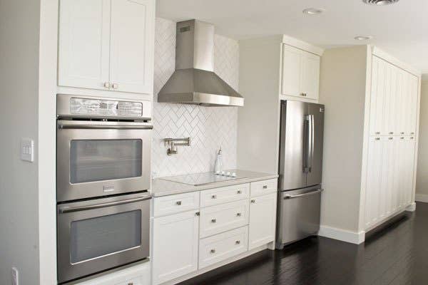 kitchen with wall of pantry cabinets kitchen with wall of pantry cabinets